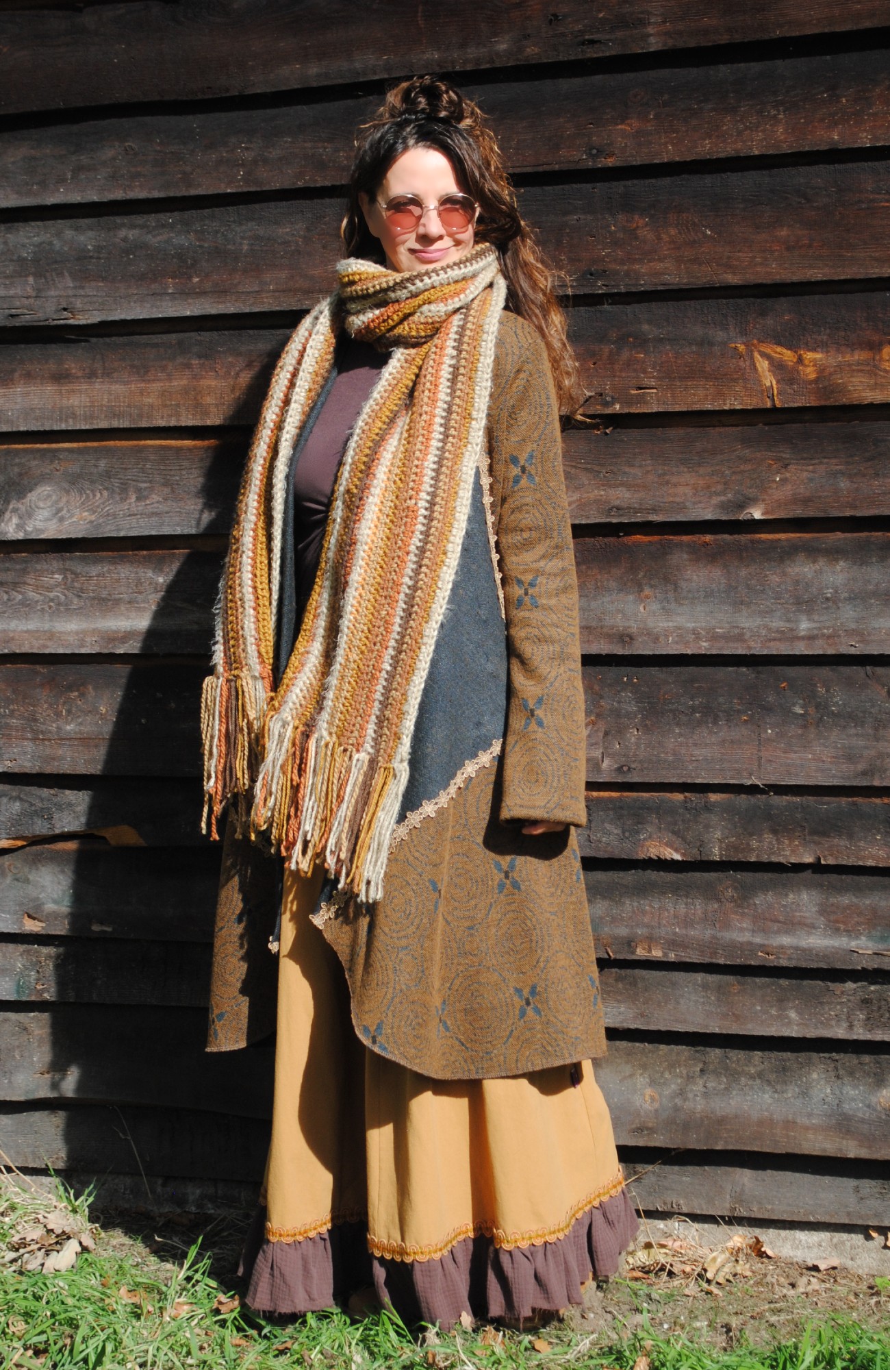 Auralyn artistieke kaneelkleurige jas