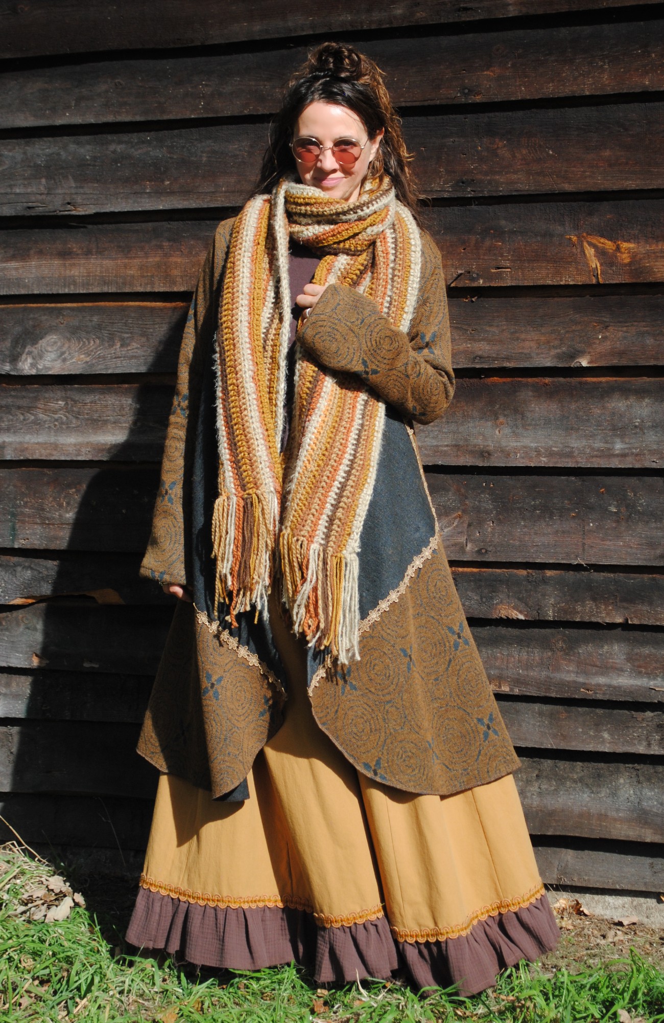 Auralyn artistieke kaneelkleurige jas