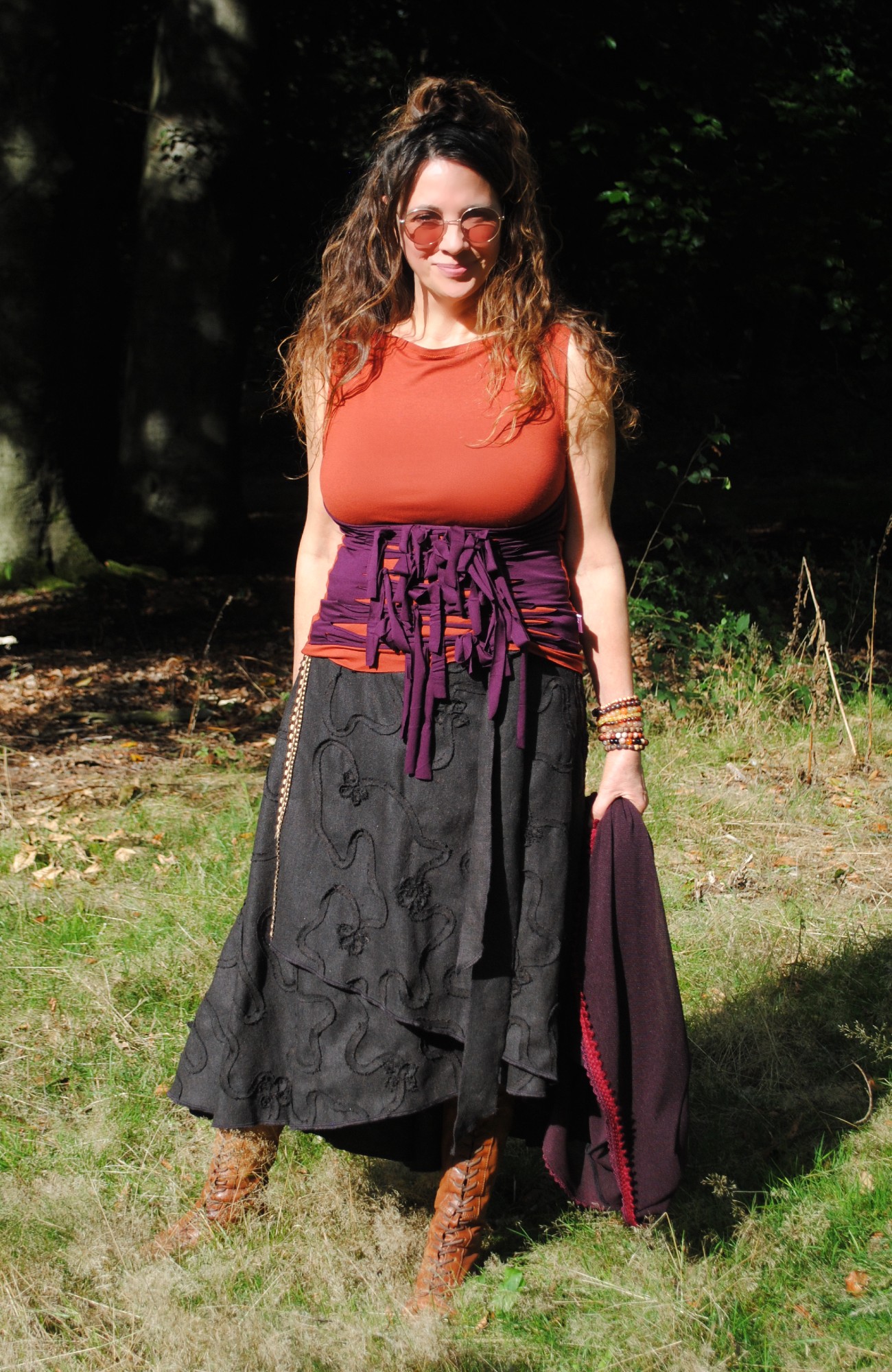 Ariwen Forest Brown Wrap Skirt