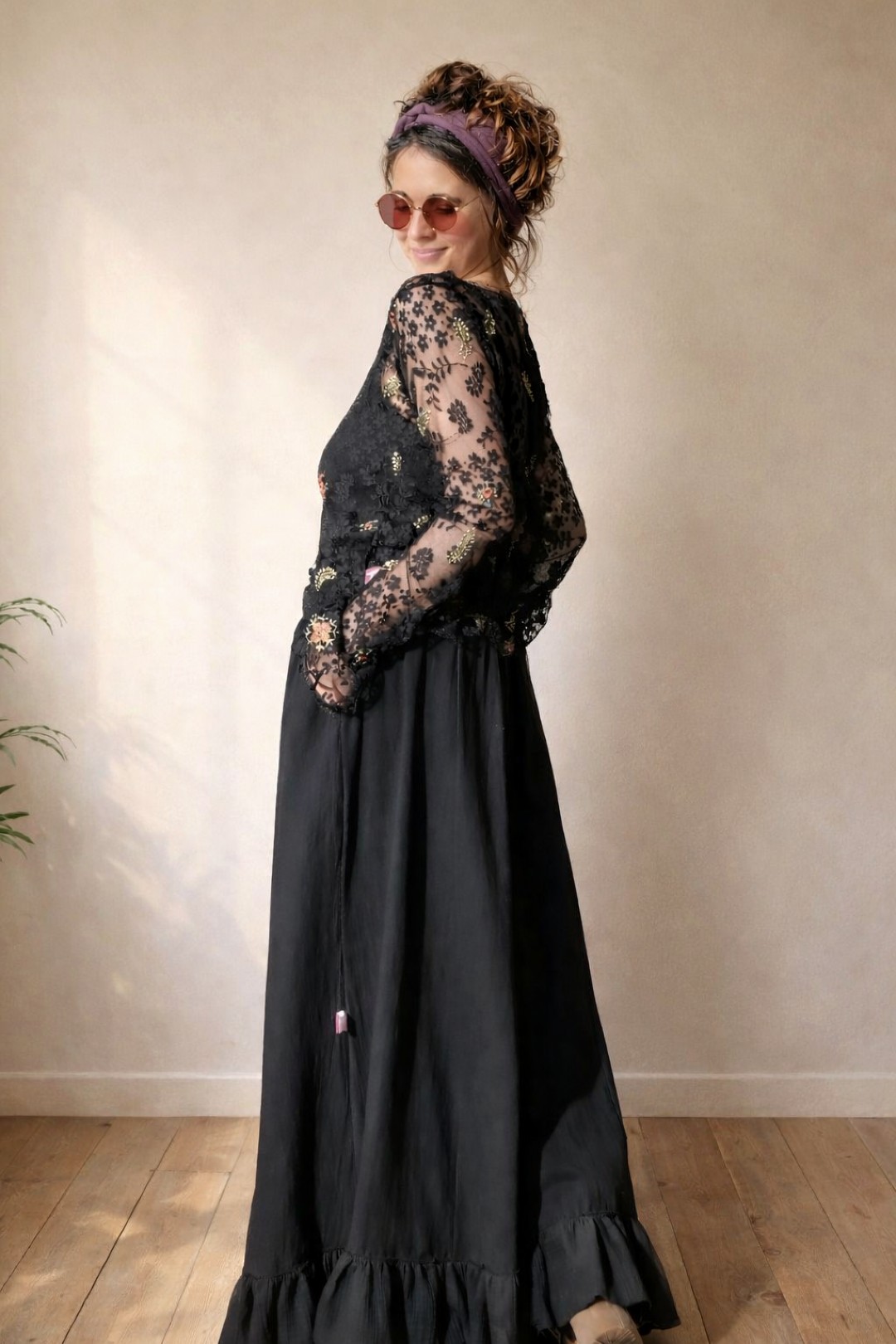 Nyx lange zwarte wijde rok