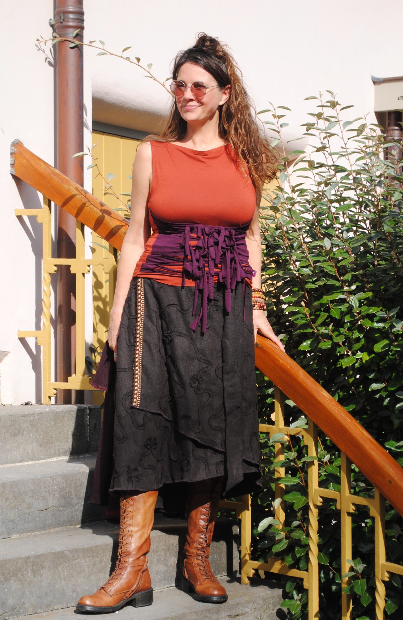 Seravine Brick Shirt with Playful Details