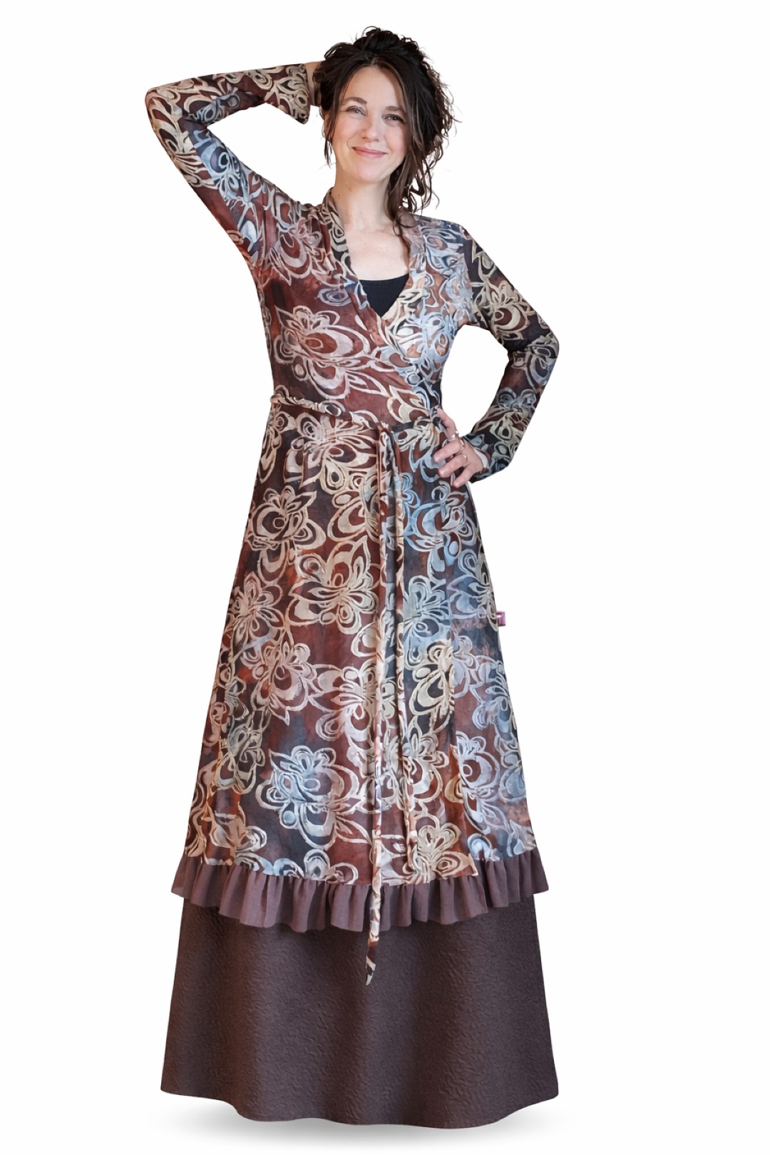 Lou zwierige bloemen wikkeljurk