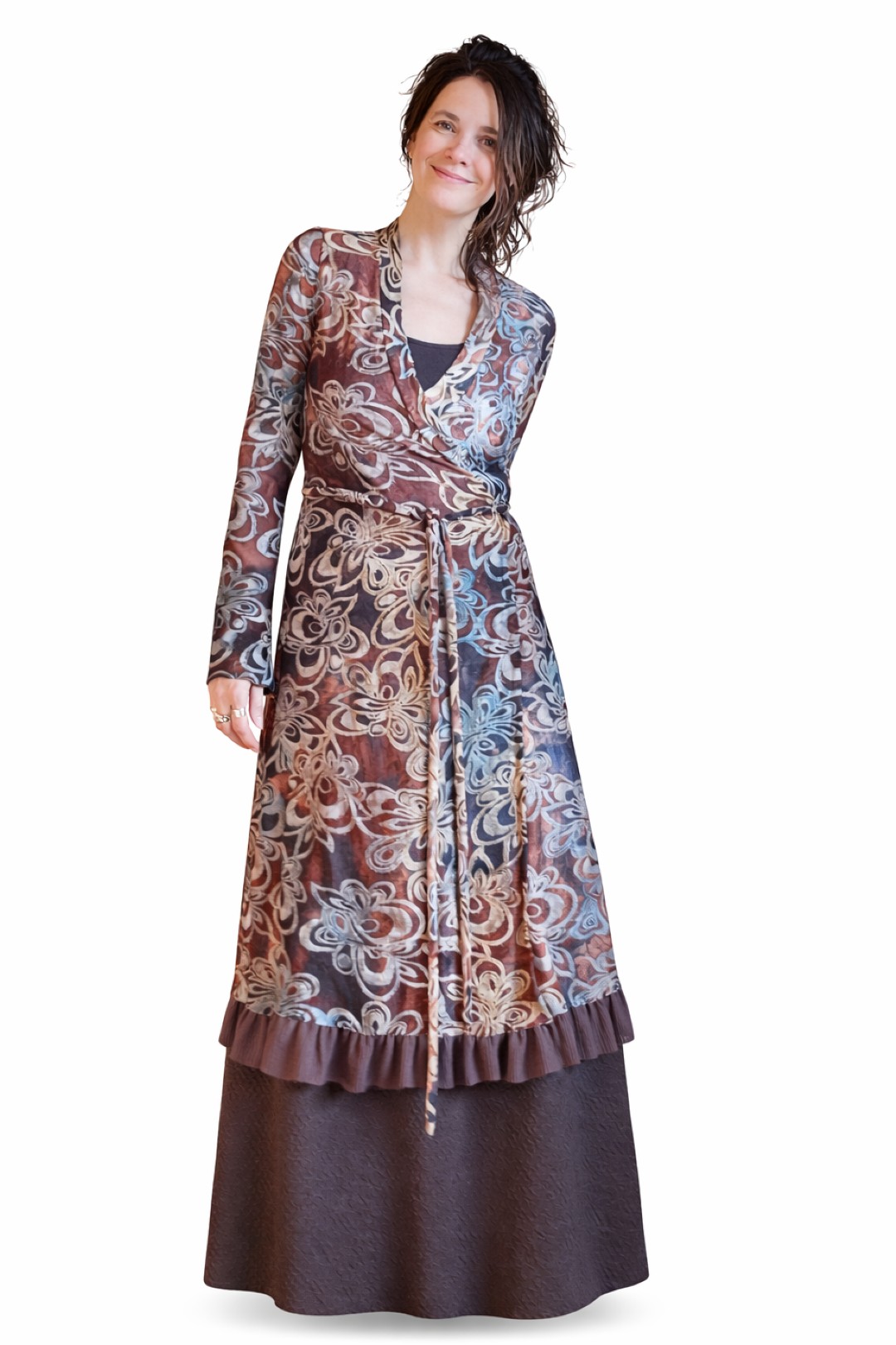 Lou zwierige bloemen wikkeljurk