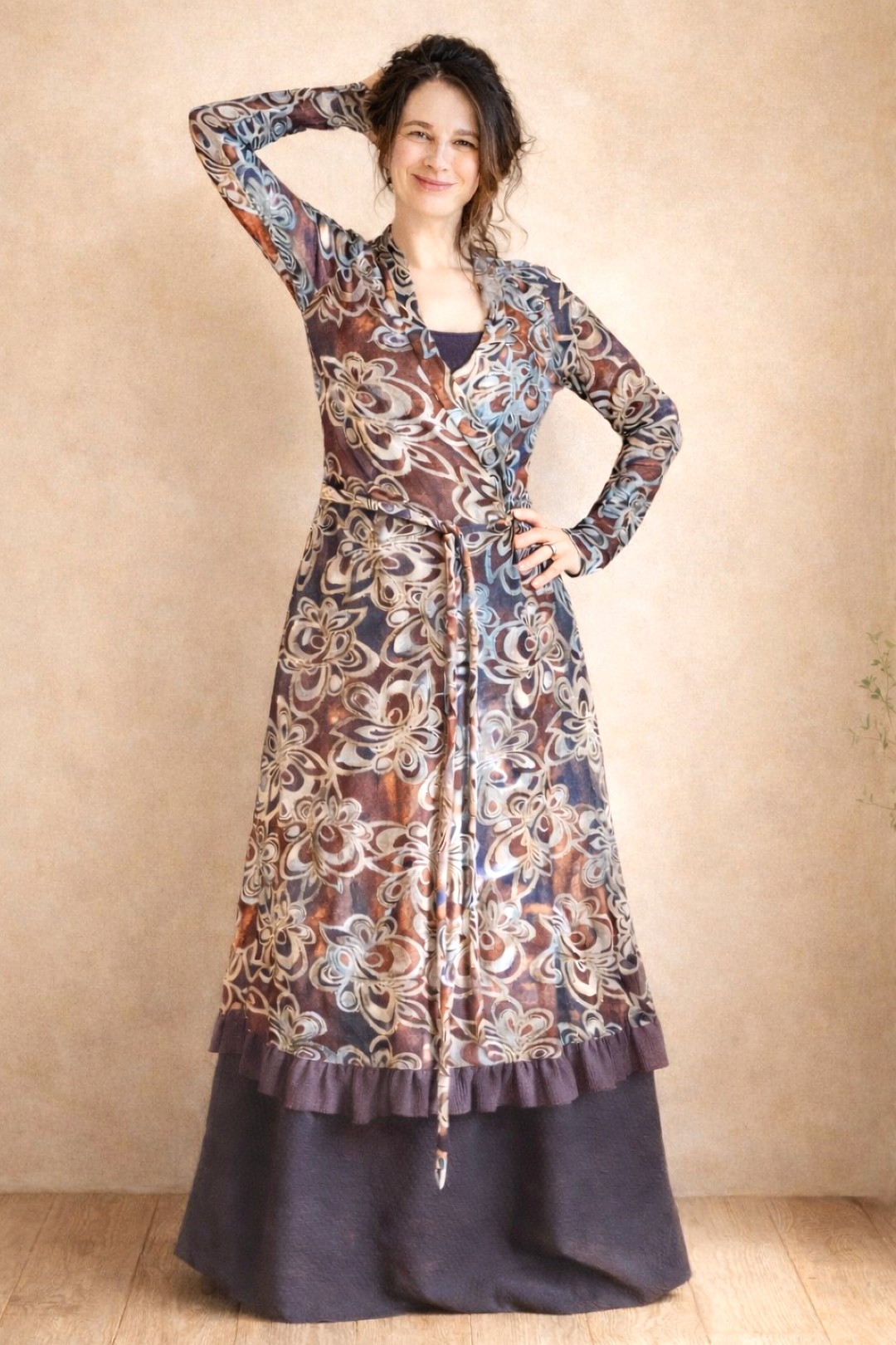 Lou flowy floral wrap dress