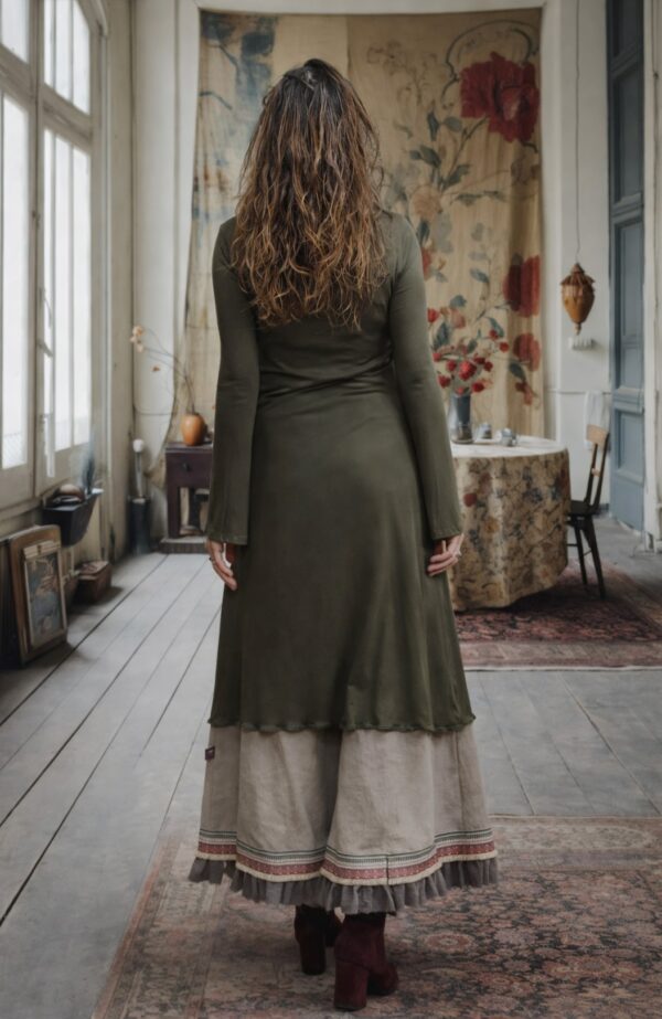 Devika mosgroene tricot jurk