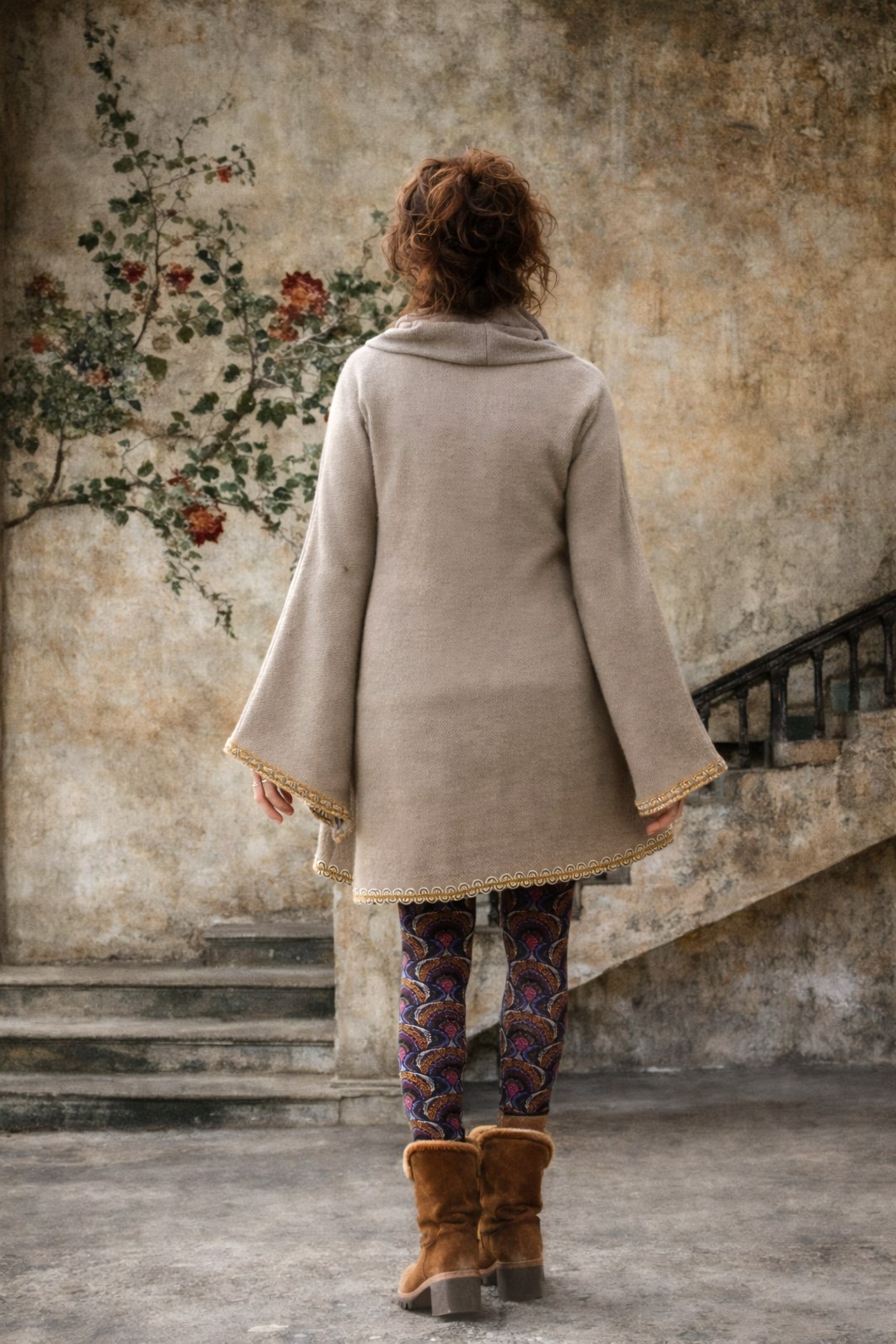 Maelen Knitted Turtleneck Sweater Sand Color