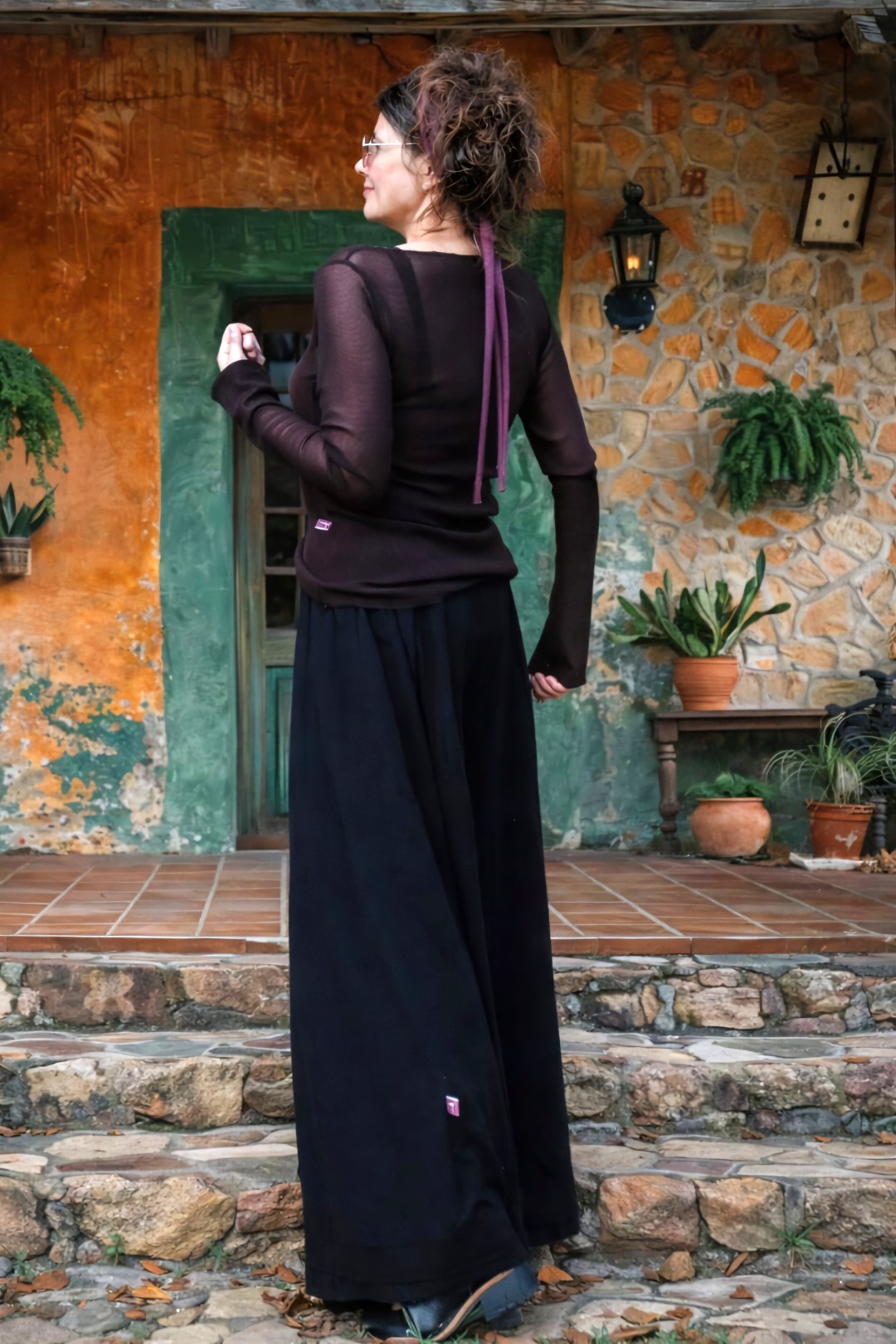 Manu Black Wide Cotton Pants