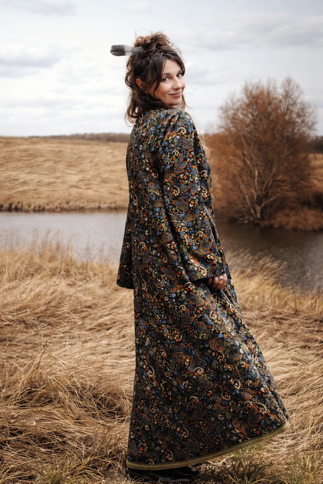 Jas Saffira fluweel print