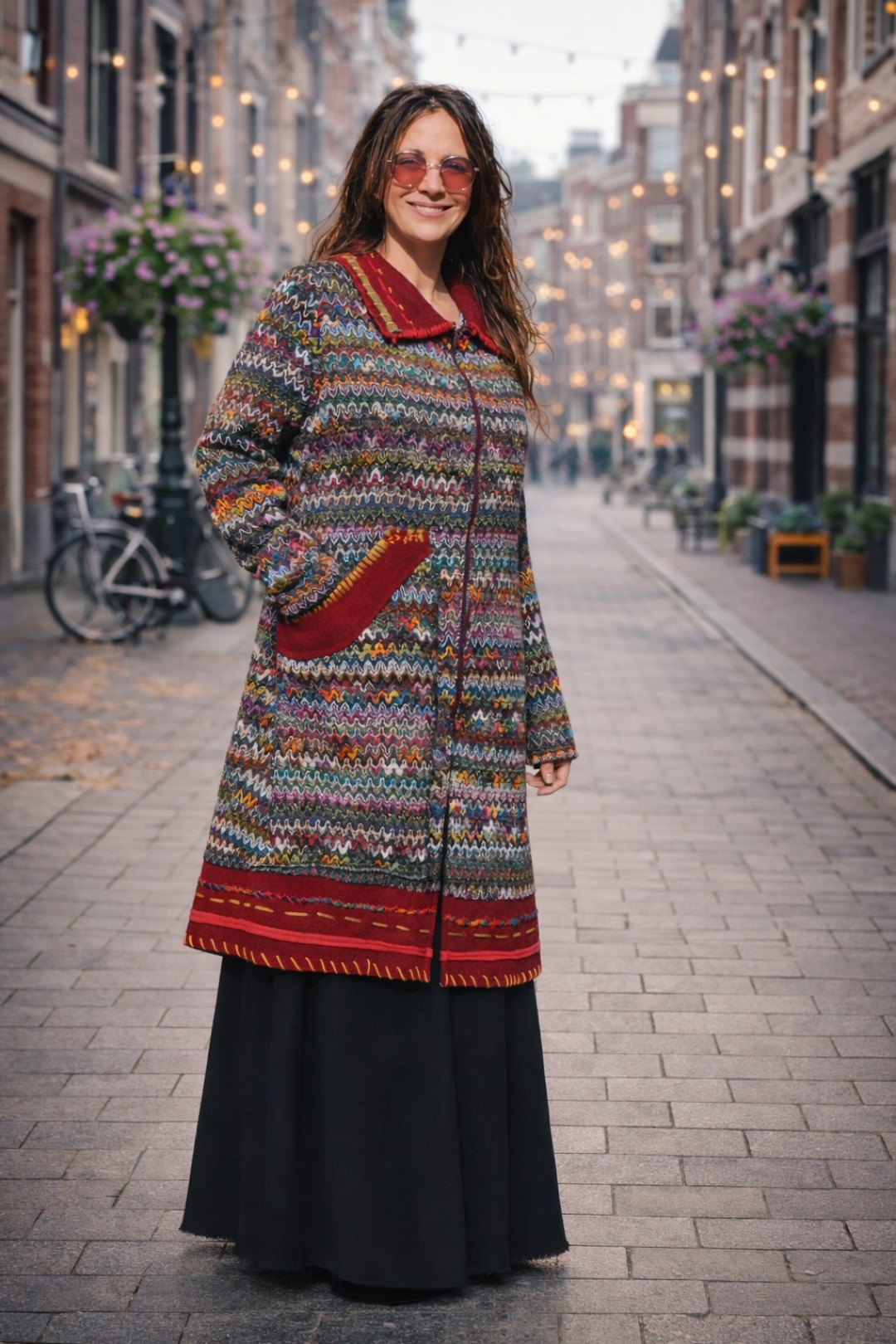 Zyra Colorful Zigzag Coat