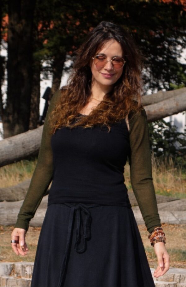 Faylen transparant mosgroen vestje